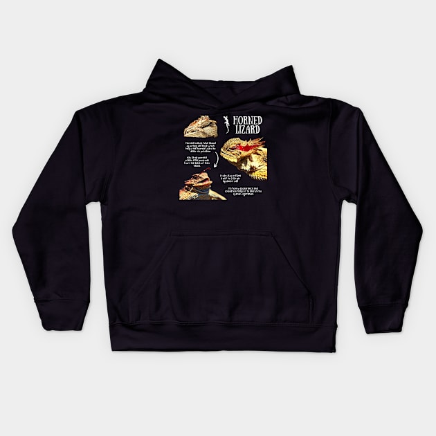 Horned Lizard Fun Facts Kids Hoodie by Animal Facts and Trivias